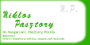 miklos pasztory business card