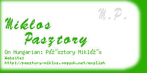 miklos pasztory business card